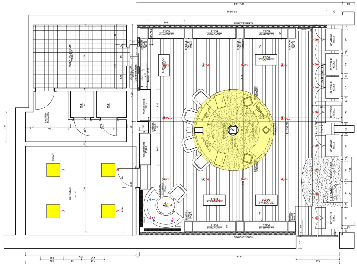 Ein detaillierter Grundriss – wichtig, um sicherzustellen, dass die Planung und Gestaltung des Ladens auf der tatsächlichen Größe und Form des Raums basieren.